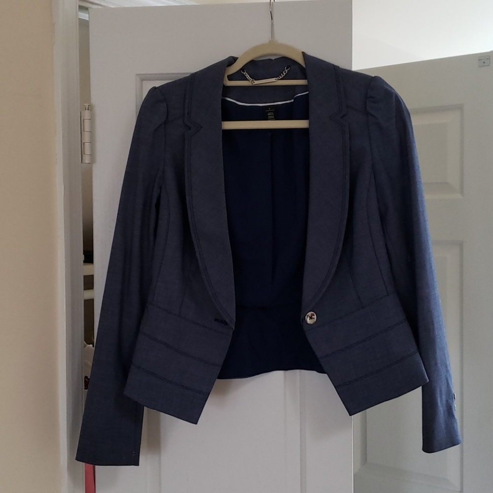 White Black drape front jacket